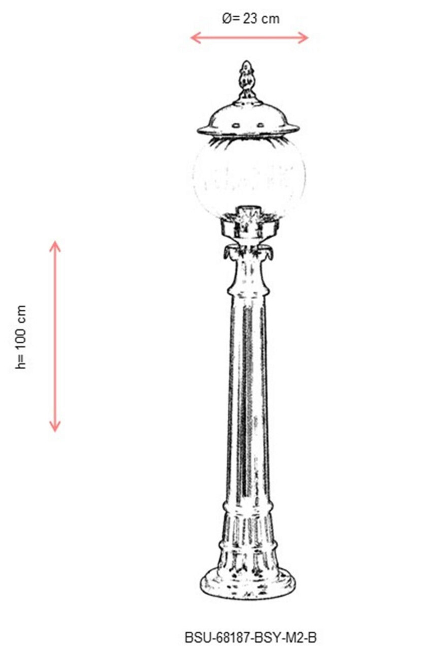 Lampadar de exterior, Avonni, 685AVN1252, Plastic ABS, Negru