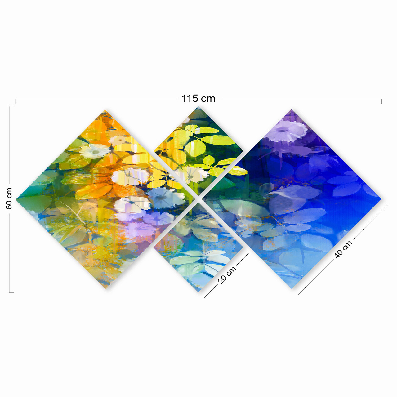 Set 4 tablouri decorative, 4MDF80677590, MDF, Imprimat UV, Multicolor