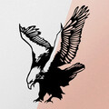 Decoratiune de perete, Eagle Metal Decor, metal, 40 x 53 cm, negru