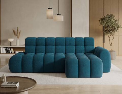Coltar extensibil stanga 3 locuri ELTAP, Ceedro, 283x165x98 cm, lemn/poliester, albastru inchis