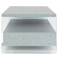 Masuta pentru cafea cu 2 sertare, Norrel, L.120 l.60 H.45, pal/mdf/sticla, alb/gri