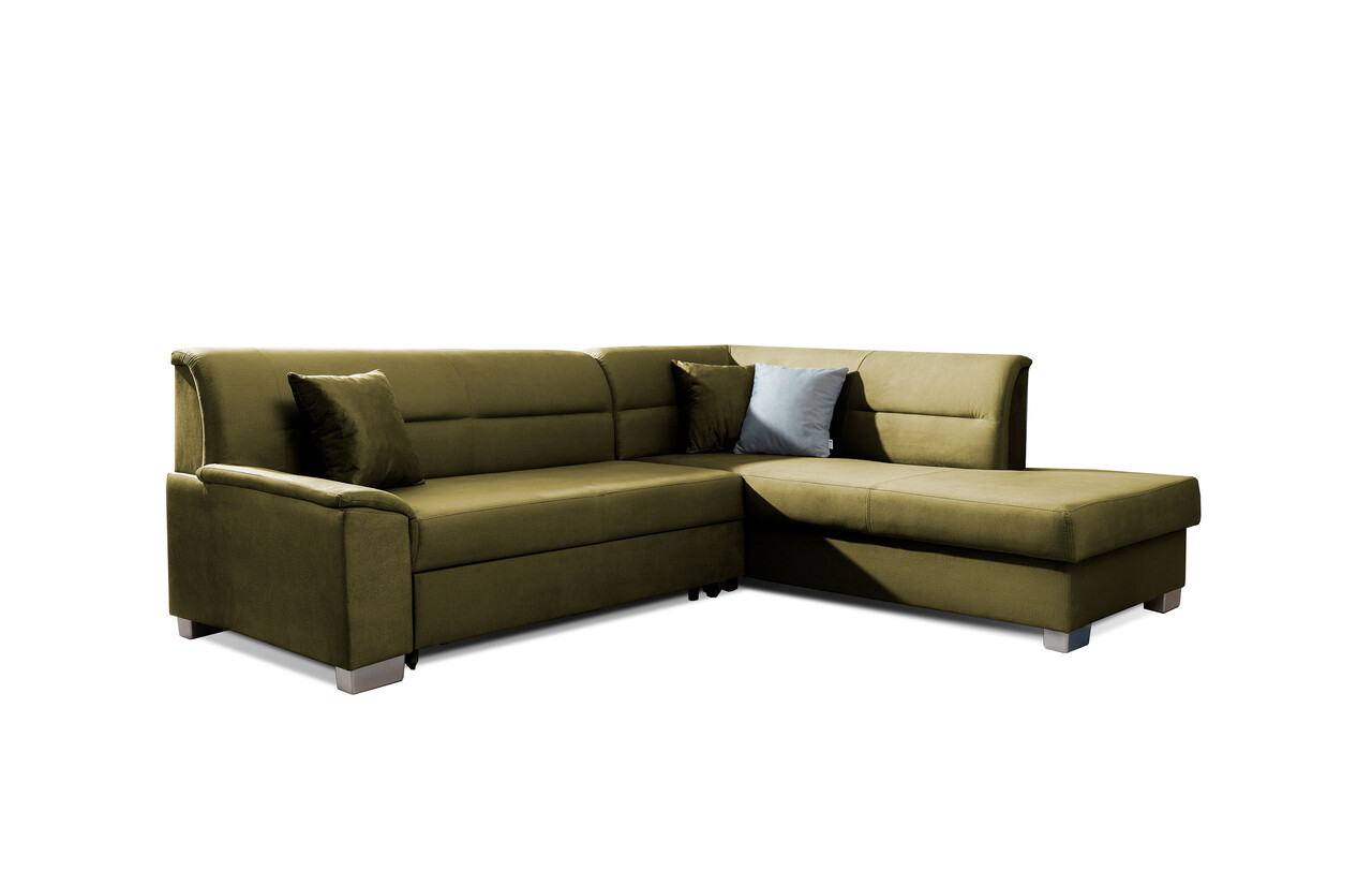 Coltar extensibil dreapta 4 locuri ELTAP, BR39, Bergen, 247x214x83 cm, lemn/poliester, verde olive - 1 | YEO