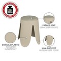 Taburet pentru baie Comiso, Wenko, 44.5x46 cm, plastic/poliuretan, bej