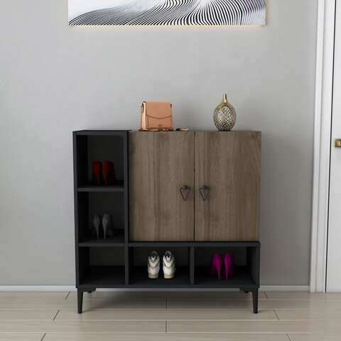 Consola, retricy, platin, 100x35x100 cm, pal, nuc negru