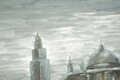 Tablou decorativ Old City, Mauro Ferretti, 120x80 cm, canvas pictat manual, multicolor
