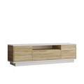 Comoda TV, Yardley, LV4 - WK, 140 x 39.5 x 35.5 cm, pal melaminat, stejar/alb