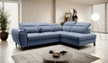 Coltar extensibil dreapta 4 locuri ELTAP, RT-40GO, Noble, 255x201x100 cm, lemn/poliester, albastru