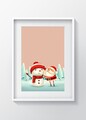 Tablou decorativ Snowman, Oyo Kids, 29x24 cm, lemn/MDF, multicolor