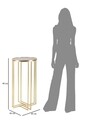 Masuta de colt, Mauro Ferretti, Ligles, Ø 40 x 80 cm, fier/sticla, auriu