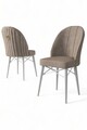 Set de scaune, Charlotte, Ritim, Metal, Cappuccino / Alb