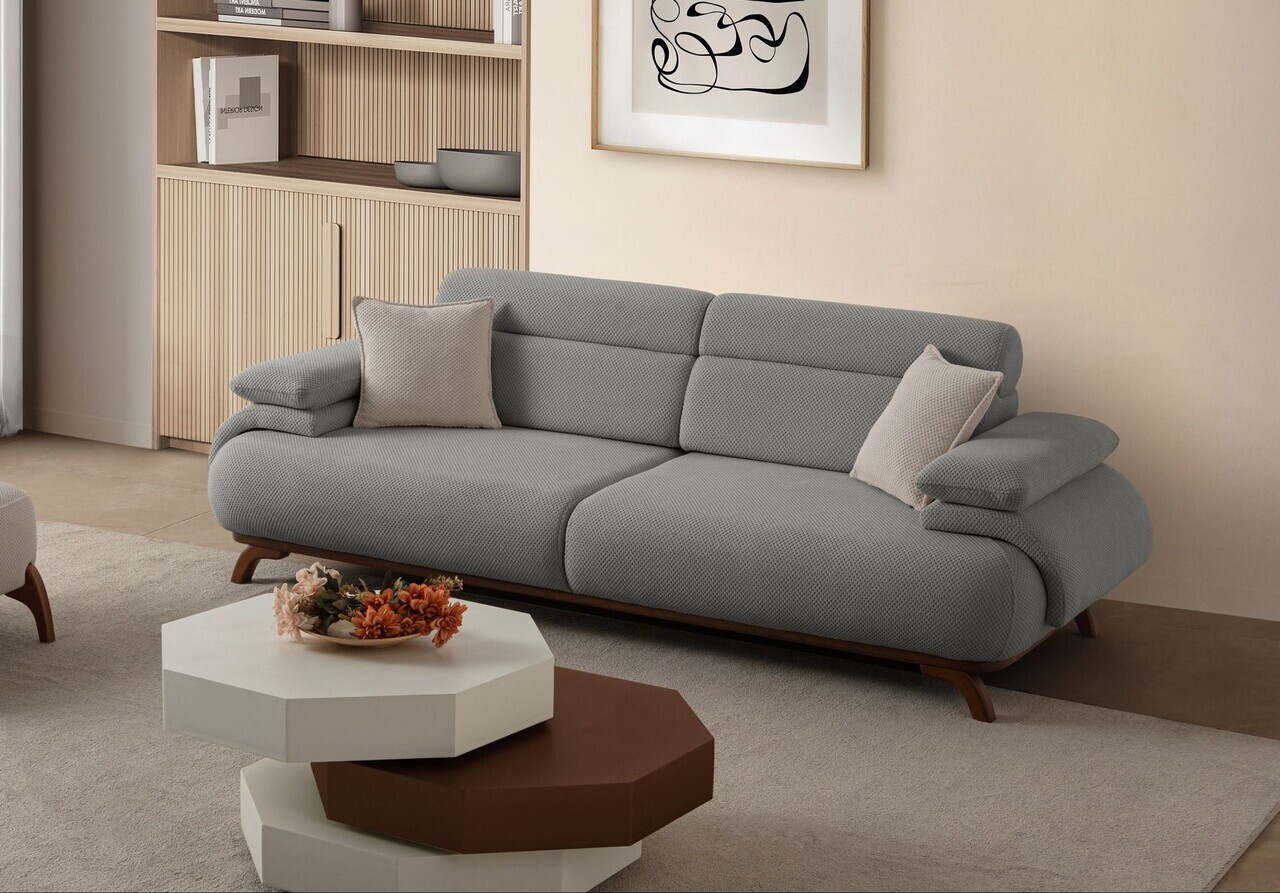Canapea 3 locuri Atelier del Sofa 752EST1147 PAL ACOPERIT CU CARPEN/MELAMINAT Gri
