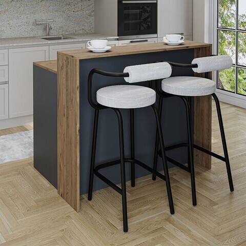 Masa de bucatarie, Hanah Home, 2801, 120x100x80 cm, PAL MELAMINAT, Pin Atlantic / Antracit