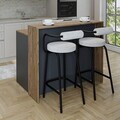 Masa de bucatarie, Hanah Home, 2801, 120x100x80 cm, PAL MELAMINAT, Pin Atlantic / Antracit