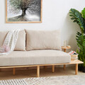 Canapea 2 locuri Seri, Homla, 180x76x75 cm, lemn/poliester, bej