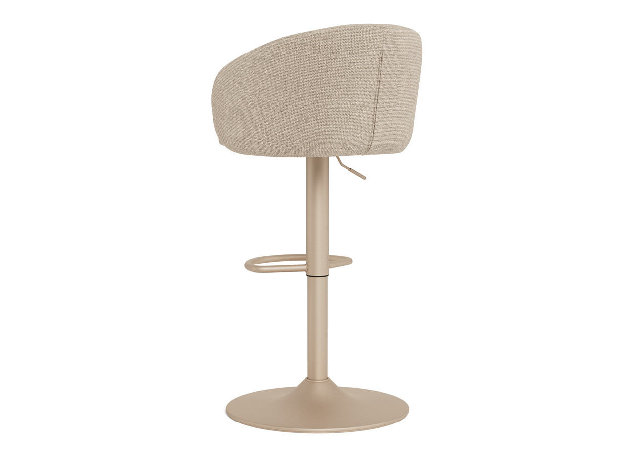 Scaun de bar Eleanor, Actona, 53x56x110 cm, rotativ, tesatura structurata/otel, bej - view 5