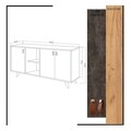 Consola, Mod Design, Planky, 140 x 86 x 40 cm, pal melaminat, stejar/gri
