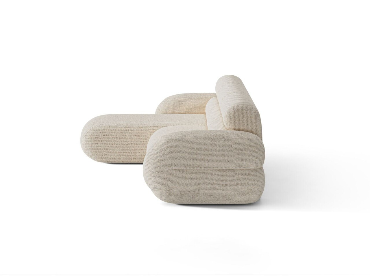 Coltar stanga 4 locuri, Neo, Micadoni Home, 305x165x83 cm, tesatura Chenille Silencio, bej deschis — imaginea 5