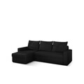 Coltar extensibil reversibil 3 locuri ELTAP, Livio, 237x150x72 cm, lemn/poliester, negru