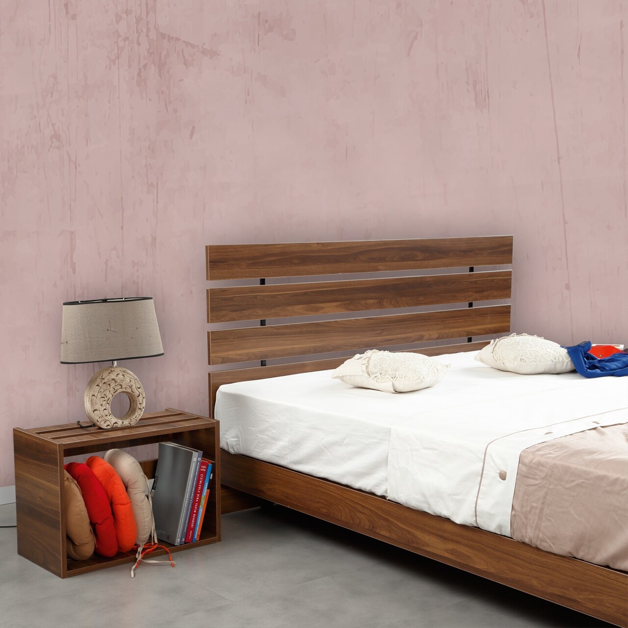 Pat dublu, Comforty, Fuga 160, 165x100x205 cm, PAL, Maro - 2 | YEO