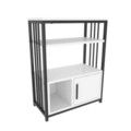 Corp biblioteca, Zena Home, Letos, 60x80x29.6 cm, PAL, Alb/Negru