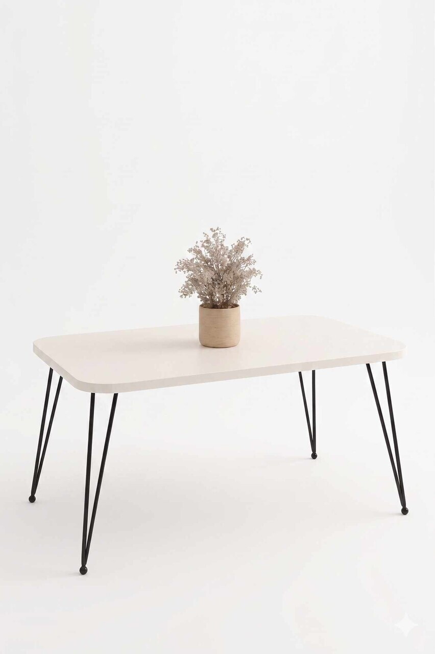 Masuta de cafea, Hanah Home, Peka247P, 90x55x50 cm, PAL, Alb/Negru — imaginea 2