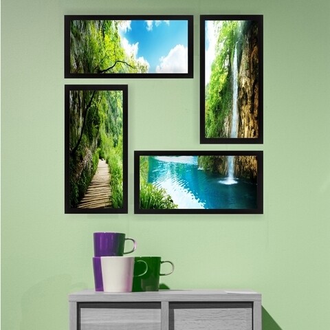 Set 4 tablouri decorative, SET_052, Lulu, 24×44 cm, plastic 24x44
