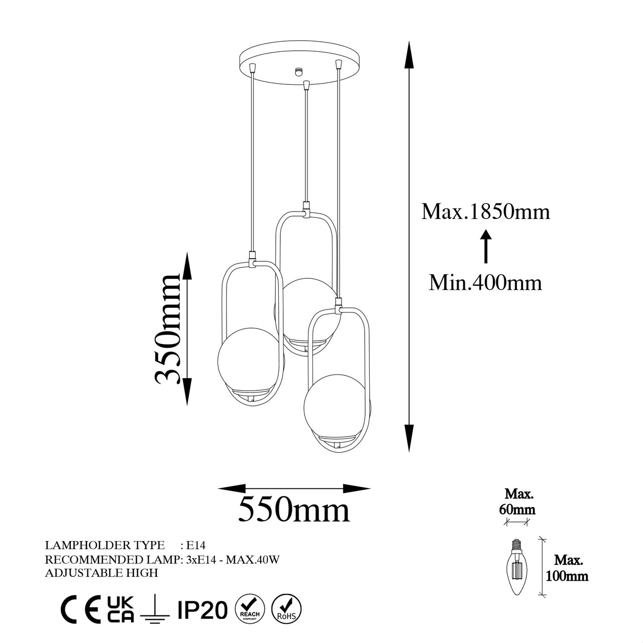 Lustra, Fulgor, 942FLG1664, Metal, Alb