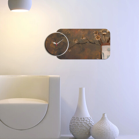 Set ceas si tablou decorativ, yms-56, mdf , dimensiune: 68 x 32 cm, multicolor