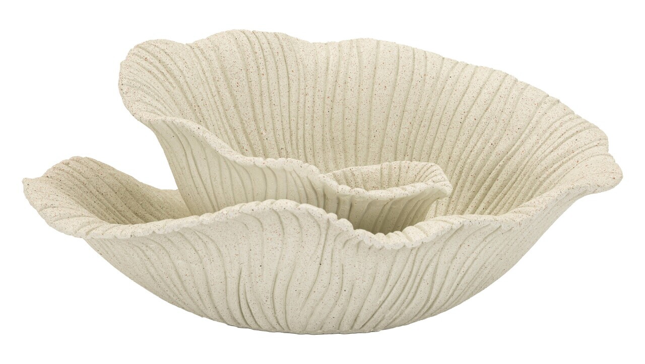 Bol decorativ, Mauro Ferretti, Petal, 34x13x29.5 cm, polirasina, nisip - view 6