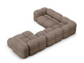 Coltar panoramic stanga 5 locuri, Loretto, Cosmopolitan Design, 345x250x68 cm, tesatura structurata, cappuccino