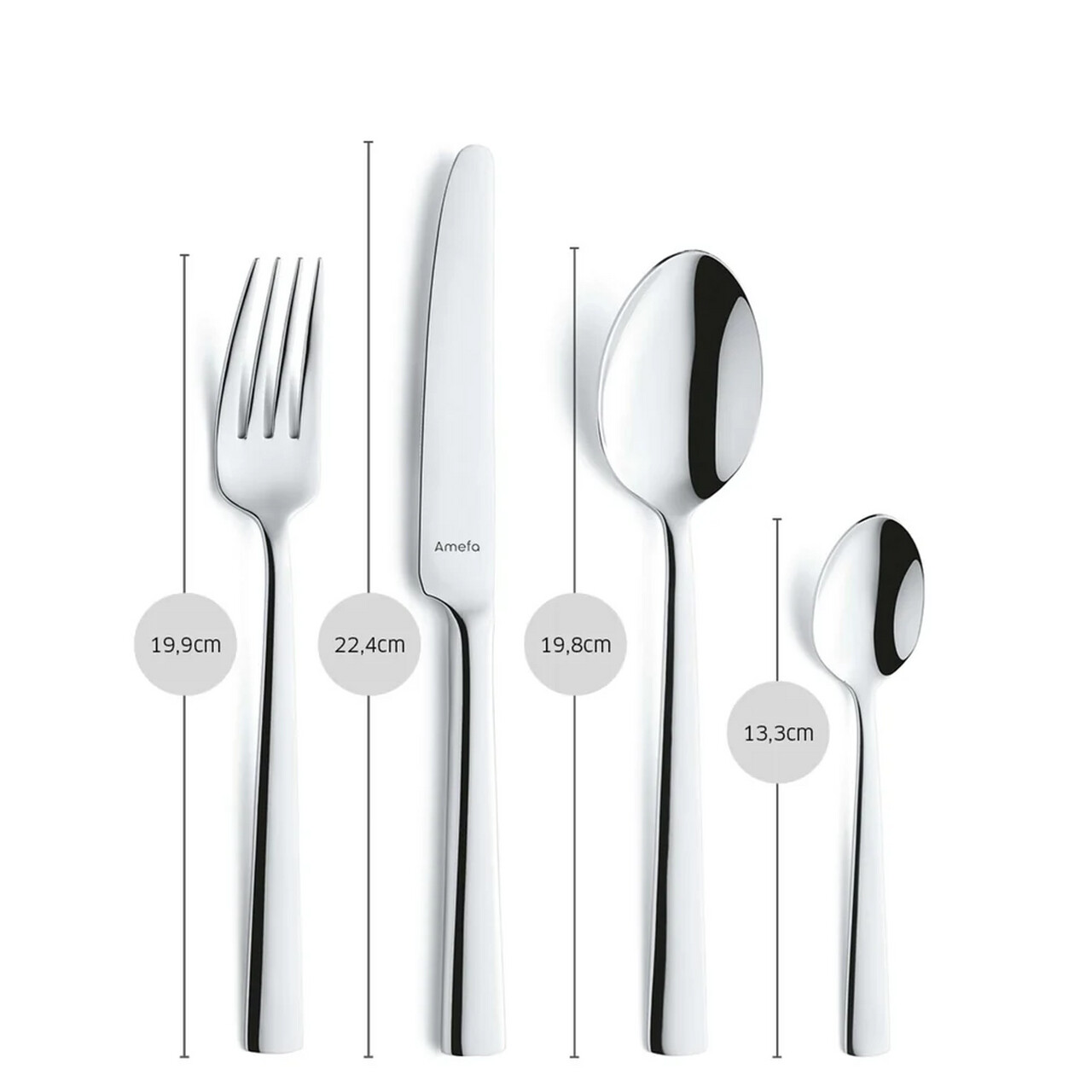 Set tacamuri 24 piese Amefa, Moderno, inox 18/10, argintiu — imaginea 11