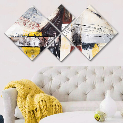 Set 4 tablouri decorative, 4MDF1188699853, MDF, Imprimat UV, Multicolor