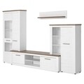 Mobilier living, 4 piese, Genova, 315 x 45 x 200 cm, PAL, alb natur