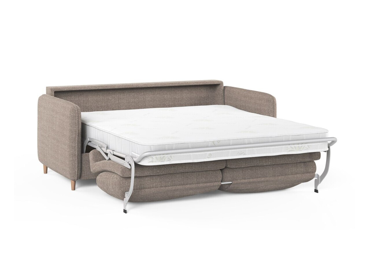 Canapea extensibila 3 locuri, Simo, Micadoni Home, 184x102x95 cm, tesatura structurata, maro deschis — imaginea 4