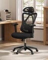 Scaun de birou, Songmics, ergonomic, suport lombar si tetiera reglabile, 70x71x114-124 cm, 150 kg, negru cerneala