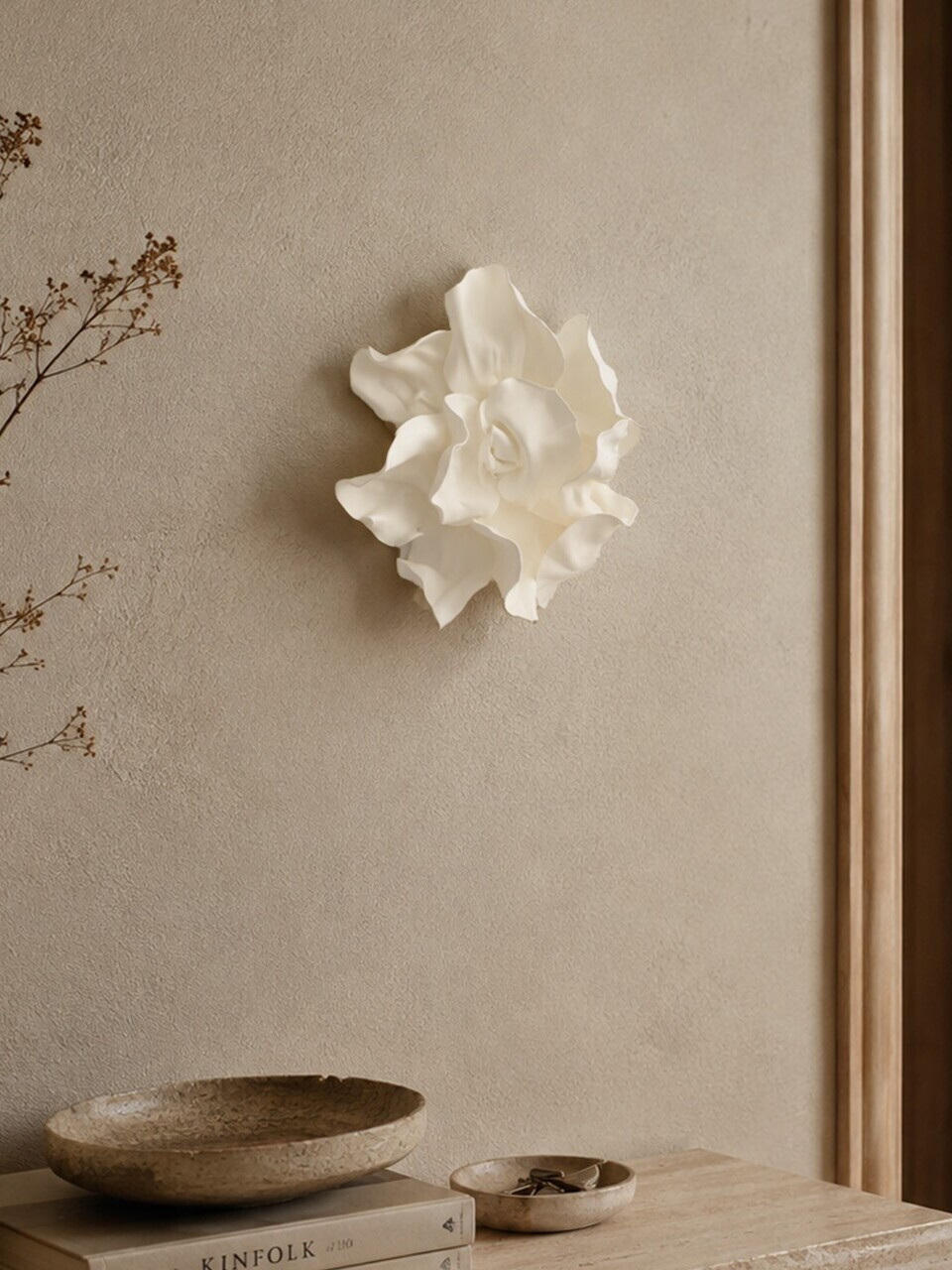 Decoratiune de perete, DM0009, 30 x 30 cm, Alb — imaginea 4