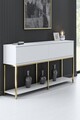 Consola, Bexley, Lord, 150x80x30 cm, PAL, Alb/Auriu