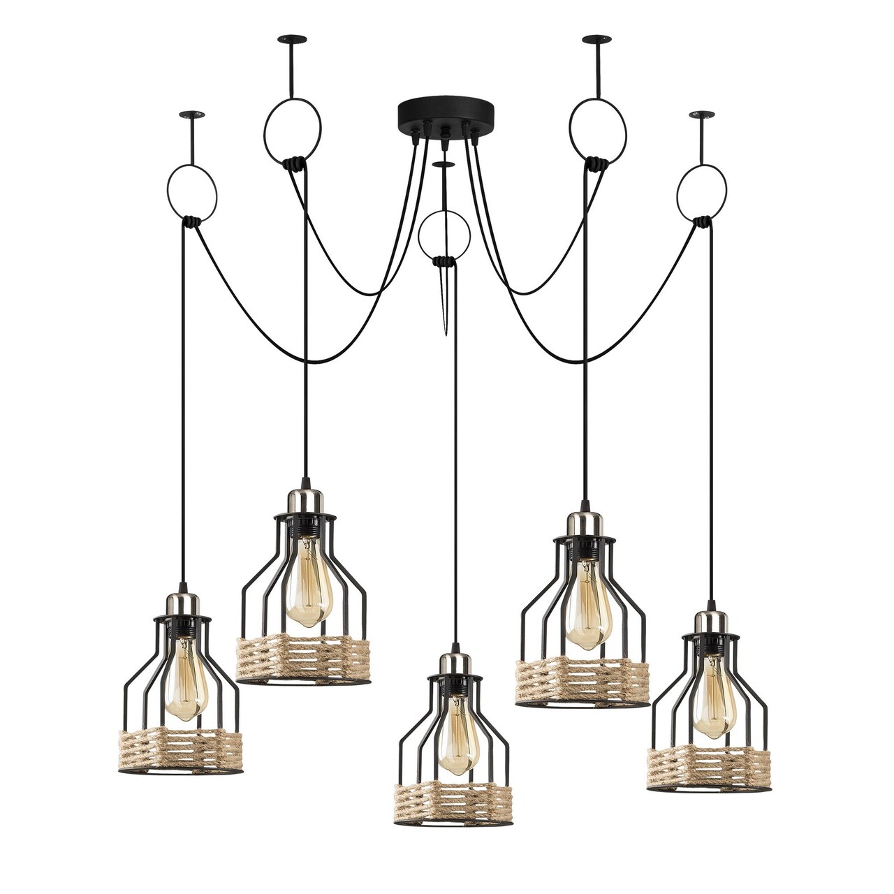 Lustra, Opviq, 892OPV1689, Metal, Negru - 1 | YEO