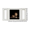 Set tablou si 2 oglinzi decorative T807, Neostill, sticla temperata, 70 x 70 cm/30 x 70 cm