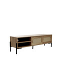 Comoda TV Haga, Homla, 140x40x44 cm, MDF/metal, natur