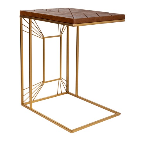 Masuta de cafea Geometric, Creaciones Meng, 45x35x55 cm, lemn de brad/fier Creaciones Meng