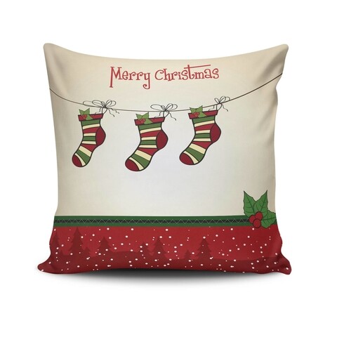 Perna decorativa, Christmas NOELKRLNT-4, 43×43 cm, policoton, multicolor Christmas