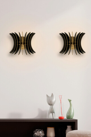 Aplica de perete, FullHouse, 390FLH2106, MDF  , Negru