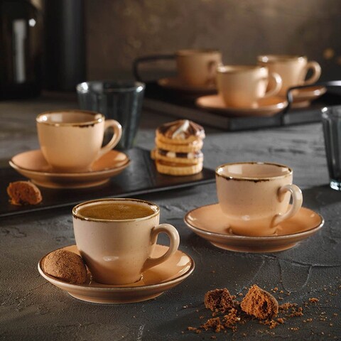 Set de cafea LM12KT730P04, Kutahya Porselen, 12 piese, portelan Kutahya Porselen