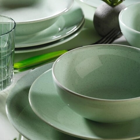Serviciu de masa, 24 piese, Kutahya Porselen, HR24Y2148806, portelan, verde BUCATARIE