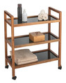 Organizator baie Fondi, Wenko, 65x31x76.5 cm, lemn acacia/sticla/plastic, maro/negru