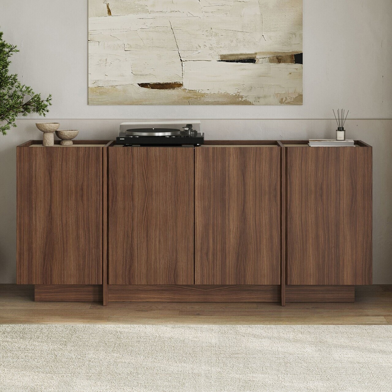 Consola, Nordure, Dorma, 180x80x45 cm, Travertin / Nuc Milano — imaginea 2