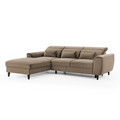 Coltar extensibil stanga 4 locuri ELTAP, Foble, 267x196x100 cm, lemn/poliester, maro deschis