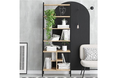 Corp biblioteca, Elegance, Oliva, Stejar safir / negru