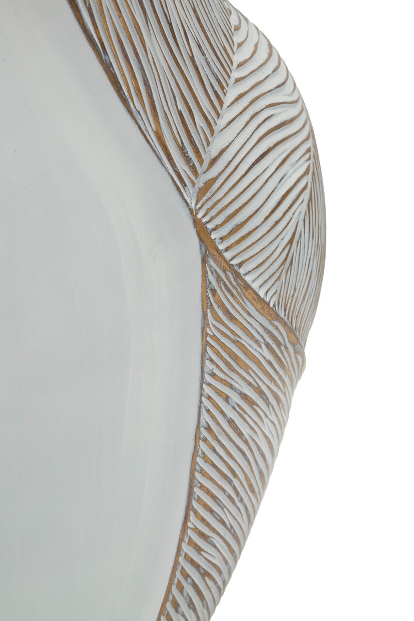 Vaza decorativa, Mauro Ferretti, Ho Chi Minh, 27x11.5x31 cm, polirasina, alb decolorat - imagine 2